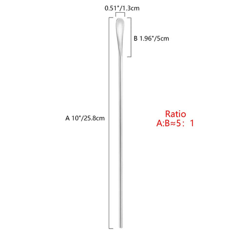 Diagram of Long Stainless Steel Coffee Stirring Spoon 10 Inch Pro Grade Drink Stirrer Mixing Spoon For Coffee Tea And Cocktails