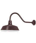 Outdoor Gooseneck Barn Light Fixture With Satin Black Finish, 14 Inch Shade And 22 Inch Extension Arm, Wall Sconce Side View