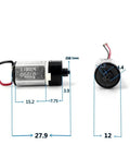 Dimensions of N20 Planetary Gear Motor Micro DC 3V To 6V 100 RPM Slow Speed Gearbox With Cross Shaft For Lock Toy Projects