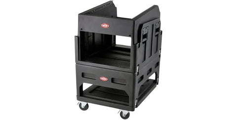 Mighty Gig Rig With 14U Top Rack And 6U Front Rack Built In Pedestal And Optional Rear Rack Rails For Deep Mixers Tough As Nails Injection Molded