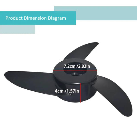 Three Blade Trolling Motor Propeller Upgrade For 32-46 Lbs Thrust Outboard, 23 Cm Diameter, M4 Mount, Heat Treated Nylon Blades For High Speed, Power, And Efficiency In Shallow Water