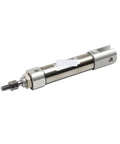 Pneumatic Cylinder Double Clevis With Pins Mini Air Cylinder Single Rod 10mm And 16mm Bore 5 To 200mm Stroke CJ2D Series Compact Industrial Cylinder Built Tough For Easy Automation And Smooth Linear Motion, silver mini air cylinder with double clevis and pins