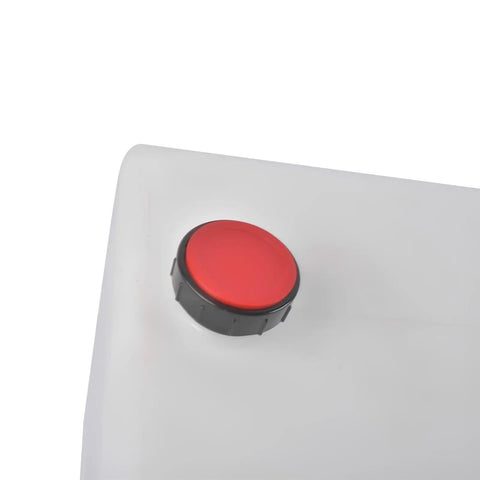 Close-up of red button on 12V Double Acting Electric Hydraulic Pump Power Unit With 6L Tank For Auto Repair, Translucent Tank