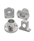 Long Sleeve Round Flanged Mount Type Shaft Supports For Linear Motion Automation Components 8mm Diameter, four brackets visible