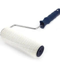 Pro Level 7 Inch Spiked Paint Roller With Slick Non Slip Plastic Handle For Knocking Out Air Bubbles While Stippling Interior Walls And Ceilings Fast Without Dragging Or Skipped Strokes On Your Projects, showing the roller and handle.