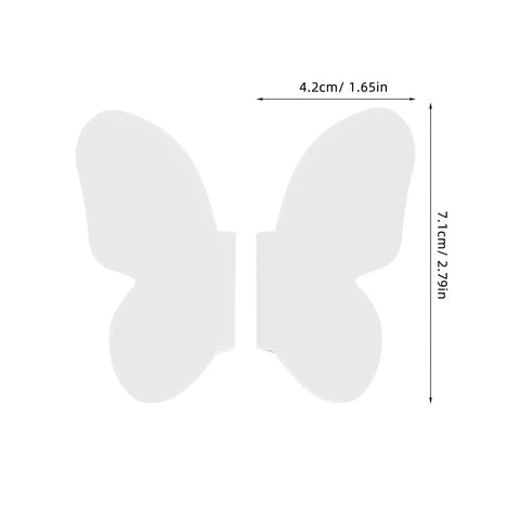 White butterfly cabinet handles pair for room furniture white decorative drawer pulls for cabinets and dressers vintage charm smooth operation easy grip retro vintage look for timeless charm and durable use, shown with dimensions of 4.2 cm by 7.1 cm.