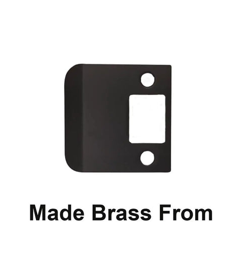Solid Brass Extended Lip Strike 2-1/4 X 2-1/4 Inches Oil-Rubbed Bronze Ten Pack With Mounting Screws For No-Fuss Door Jamb Install