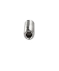 Pro Grade M4 X 16 Millimeter 304 Stainless Steel Ball Point Set Screws Featuring A Rock Solid Hex Socket Drive For Tough Jobs Built To Last 10 Piece Box, close-up view of a hex socket set screw.