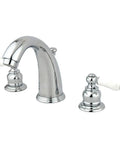 Classic English Country Widespread Lavatory Faucet With Pop Up Drain Dope Chrome Finish Solid Brass Deck Mount 8 to 16 Inch Spread 3 Hole