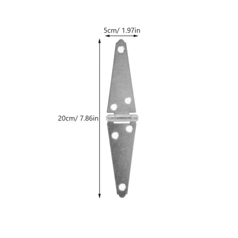Real Deal Premium Heavy Duty Gate Hinges 4 Pack Galvanized Steel Strap Hardware For Wooden Fences Barn Shed Doors Yard Gates Outdoor Rust Resistant, individual hinge measuring 20cm x 5cm.