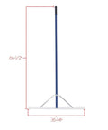 36 Inch Screening Rake With 66 Inch Handle For Beach And Lawn Cleanup, showing blue handle and teeth with grading edge.