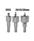 3PCS 20/25/30mm TCT carbide hole saw set for metal and plastic drilling, Get Ready For Heavy Duty Metal And Plastic Drilling With This Awesome 3 Piece Tct Carbide Hole Saw Set Featuring 20mm 25mm And 30mm Bits That Lock Stable, Drill Clean And Cut Tough Materials Like A Boss Without Any Slippage Or Hassle..