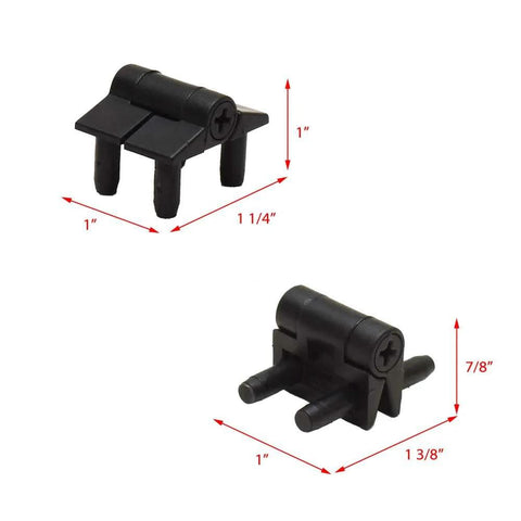 Boat Adjustable Position Torque Hinge Model E6-10-101-20 Black Matte Finish Made From Acetal Copolymer With Four One Quarter Inch Peg Mounts One Inch Long By One And A Quarter Inches Wide By One Inch High Great For Marine Cabinets Hatches And Compartments