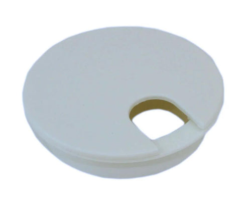 3 Inch White Round Wire Management Grommet With Removable Lid For Cut Hole Size 3.0 Inch Inside Diameter 2.77 Inch Pass Through