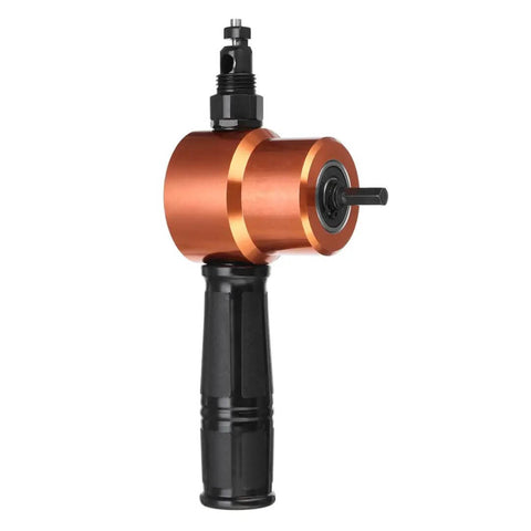 Power Drill Nibbler Attachment For Metal Sheets With Double Head And 360 Degree Adjustable Operation, orange ergonomic handle