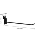 Beefy 20 Piece Heavy Duty Iron Shelving Hooks With 4mm Rod Thickness And Burr Free Finish side view with measurements