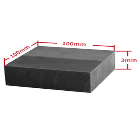5 Piece High Density Graphite Plate Set Conductive Carbon Sheets 100 x 6 mm for Lab Grade Electrochemistry Electrodes - Side View