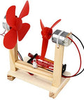 Arduino DC motor set powering propellers on wooden stand for robotics projects