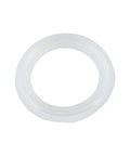 Front view of white silicone gasket for 1.5-inch sanitary tri-clamp fittings.