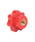 Red Plum Nylon Thumb Nuts 1 To 5 Pack M4 M5 M6 M8 M10 M12 Hand Tighten Clamping Knobs For Furniture DIY Auto And Workshop Projects 6 Star Blind Hole Design 32mm Head