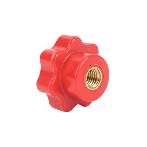 Red Plum Nylon Thumb Nuts 1 To 5 Pack M4 M5 M6 M8 M10 M12 Hand Tighten Clamping Knobs For Furniture DIY Auto And Workshop Projects 6 Star Blind Hole Design 32mm Head