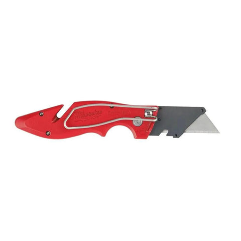 Fastback Press And Flip Utility Knife With Belt Clip And Onboard Wire Stripping Red Set Of 4 Durable Precision Cutting For Pros And Diyers