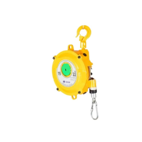 Heavy Duty Spring Tool Balancer 5 To 7 Kg Tower Crane Lift For Workshop Power Tools With Rock Solid Steel Build, yellow design.