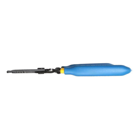Klein Tools 11055EP wire cutter and stripper with blue handle, side view