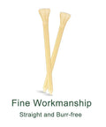 Two bamboo golf tees three and one quarter inch long from 110 pack, eco-friendly biodegradable durable tall tees for stable drives.