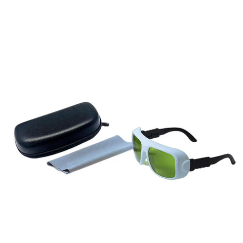 Heavy Duty Clear Laser Safety Glasses Featuring Rock Solid Optical Density Ratings For Erbium And Near Infrared Lasers in case