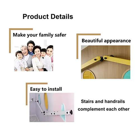 Image showcasing details of Built Tough Pine Wood Stair Handrail Featuring Non Slip Grip No Sweat Wall Mount Rail Kit for family safety.