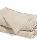 Stack of 500 Industrial Shop Rags 18x18 Natural Undyed Cotton Cleaning Towels, Heavy Duty 175 Pound Osnaburg Fabric, No Color Run