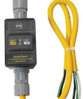 Heavy Duty Two Foot GFCI Line Cord With Built In Ground Fault Protection 30 Amp 240 Volt Yellow Worksite Rated Extension Cable view, featuring GFCI cut-off.
