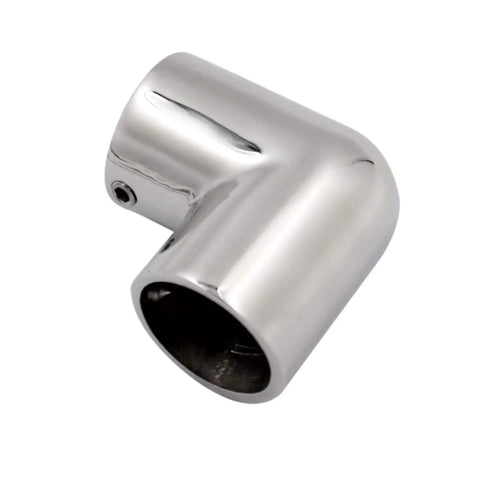 Two Way 90 Degree Boat Elbow Fitting For 1 Inch Tubing Heavy Duty 316 Marine Stainless Steel With 1.2 Inch Outer Diameter And 0.1 Inch Wall Thickness Includes L Shaped Hex Key A Real Hand Rail Connector For Boats