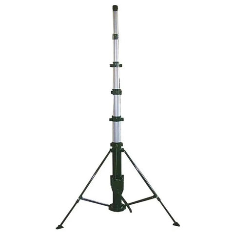 Heavy Duty Hand Crank Telescopic Mast Four Meter Aluminum Pole extended with three sections, suitable for camera and comms gear.