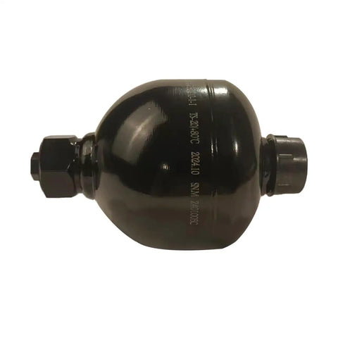G1/2 Diaphragm Accumulator, 0.32L 20 Cu In Capacity, 4786 PSI Max Working Pressure, G1/2 Thread, 8:1 Compression, Wide Temperature Range -22F To 212F, Heavy-Duty Workhorse For Low-Flow Hydraulic Systems