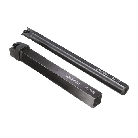 Lathe Inner Threading Turning Tool Kit With Tool Holder shown with two black tool holders on white background.