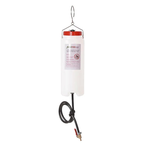 Universal Motorcycle Gas Tank Repair Kit 2L Auxiliary Fuel Tank With Hose Cut Off Valve Lid And Air Outlet Hung on Display