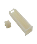 Single plastic piece from Six Pack White Tube Clamp Set For Water Flow Control Thin Walled Silicone Hose Clamps, disassembled view