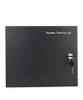 Access control panel box for No-Nonsense Four Door Access Control System with TCP/IP Wiegand Panel and Remote Open, lock and key visible