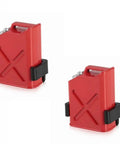 Red plastic fuel tanks, crawler decoration one tenth scale plastic fuel tank for Axial SCX10 TRX4 Wraith HSP CC01, two pack.