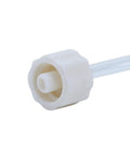 Close-up of Heavy Duty High Pressure Air Hose Assembly For Robinair 16106 Genuine Standard Air Tool Fittings Ultra Secure Garage Connections Well And Kink Resistant Build Provides Super Long Service Life Plus Pro Grade Badass Punch Mechanics Dig It For Real white fitting