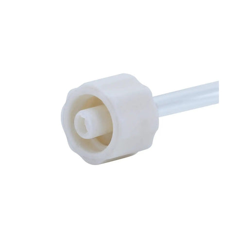 Close-up of Heavy Duty High Pressure Air Hose Assembly For Robinair 16106 Genuine Standard Air Tool Fittings Ultra Secure Garage Connections Well And Kink Resistant Build Provides Super Long Service Life Plus Pro Grade Badass Punch Mechanics Dig It For Real white fitting