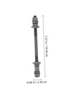 Beefy 180mm Mountain Bike Rear Axle With Titanium Alloy Shaft Hollow Hub And Ball Bearing Kit shown with dimensions