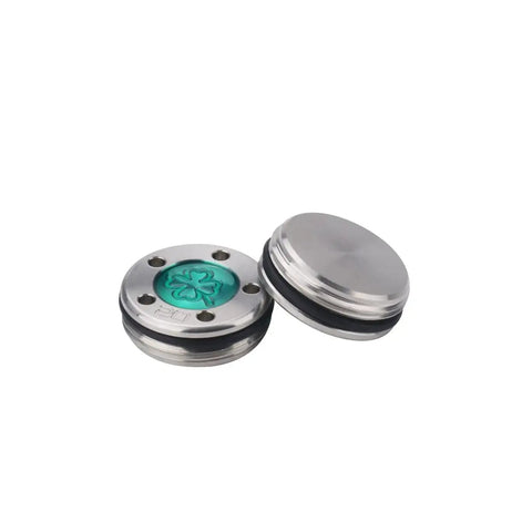Custom Dope Green Four Leaf Putter Screws And Adjustable Weights 20 Gram setup with stainless steel design.
