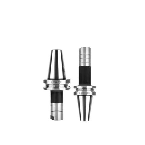 Rock Solid Stainless Steel Cnc Collet Holder For Bt40 Bt50 Bt30 Spindles with black shock-absorbing section, designed for milling.