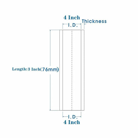 Diagram showing dimensions of Beefy 4 Inch ID Silicone Coupler Reinforced Hose 4-Ply For Turbo Intercooler Piping And Intake