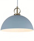 Industrial E27 Pendant Lamp Adjustable Chandelier for Kitchen Island Dining Room Bar(Blue,30cm) with a blue hammered metal shade