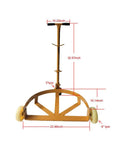Heavy Duty 55 Gallon Oil Drum Hand Truck Hauler 1200 Lb Capacity Steel Barrel Roller Cart with detailed measurements.