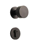 Silent Door Lock Handle Set In Solid Brass With Round Hardware, shown with smooth grip and classic round style, easy installation.